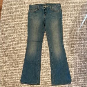 Bebe Blue Flare Wide Leg Jeans